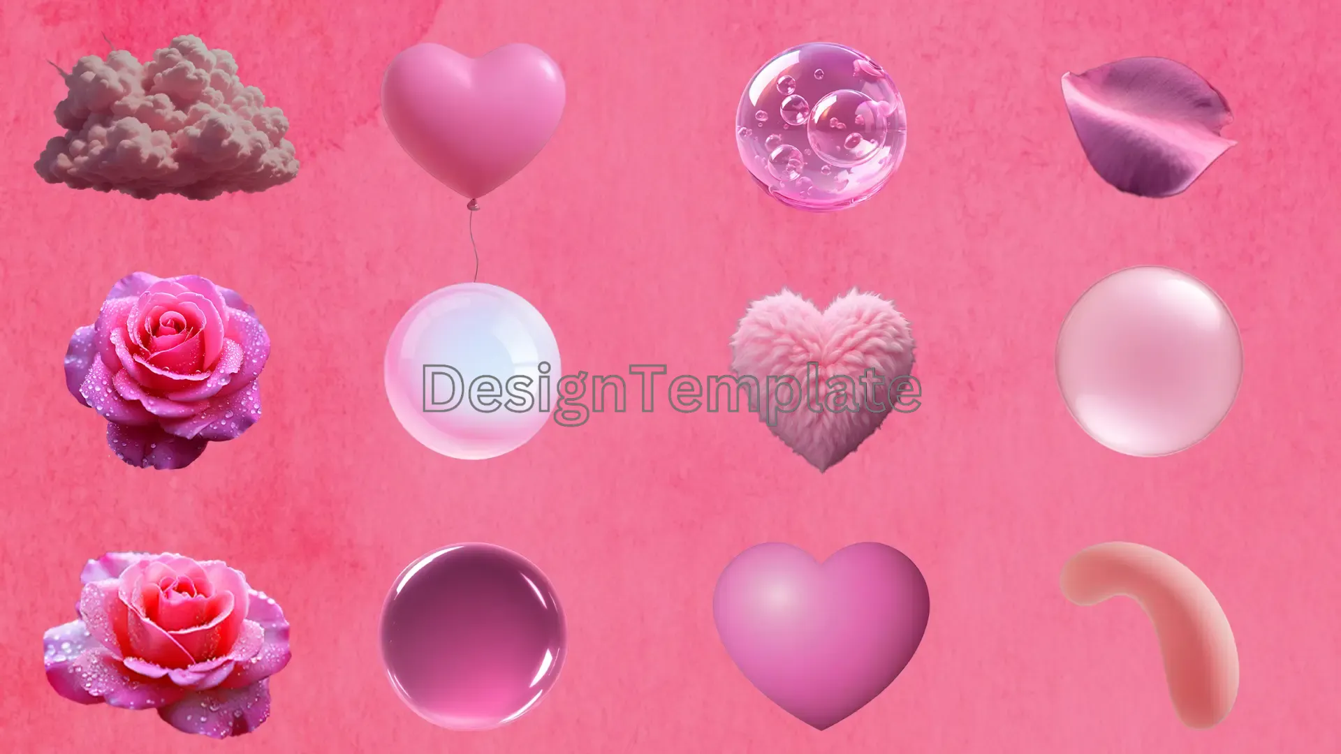 Love Themed 3D Elements Pack for Poster